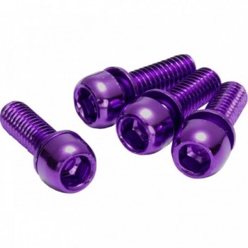 Set de Tornillos Adaptador Freno Reversa M6x18mm Acero Morado - 4 Piezas - 1