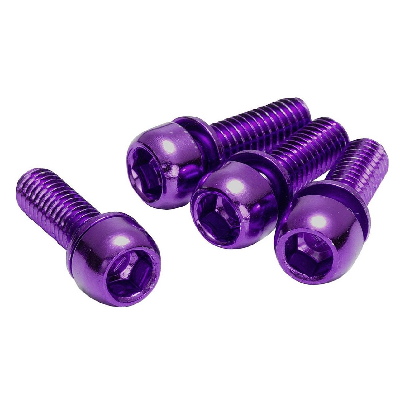 M6x18mm Purple Steel Brake Reverse Adapter Screw Set - 4 Pieces - 1