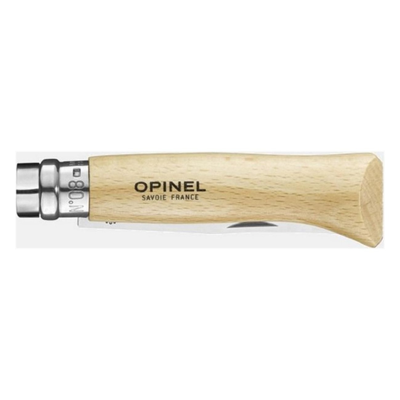 Couteau de Poche Opinel Viroblock N°8 VRI Inox (12 pièces) - Lame Acier Inox et Manche Hêtre - 3