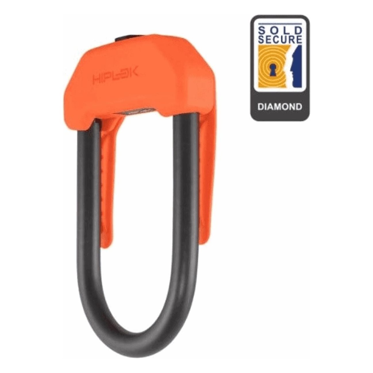 14mm Steel Shackle Lock Diamond Security with CLIP & RIDE, Orange Color - 1