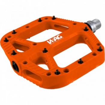 Orange Flat Pedals for MTB in Composite Resin - Lightweight and Durable - 1