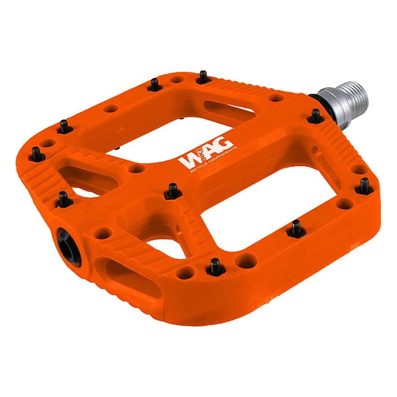 Orange Flat Pedals for MTB in Composite Resin - Lightweight and Durable - 1