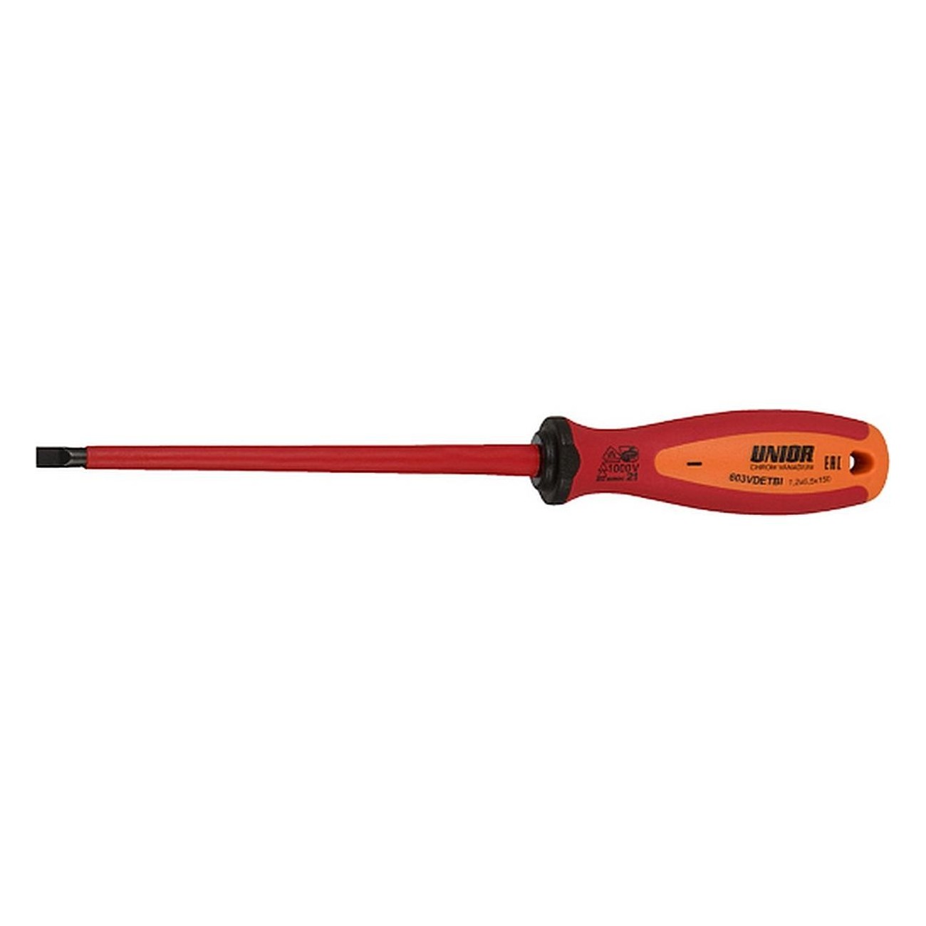 VDE Insulated Flat Screwdriver TBI 603VDE-TBI - 1.2 x 8 x 175 mm, Chrome Vanadium Steel - 1