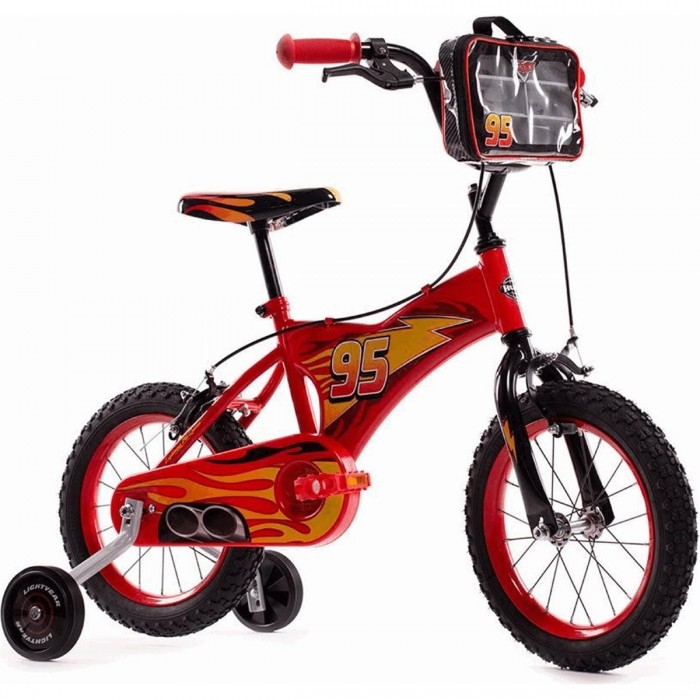 Bicicleta Infantil 14' Disney Cars Roja con 2 Frenos para 4-6 Años - 1