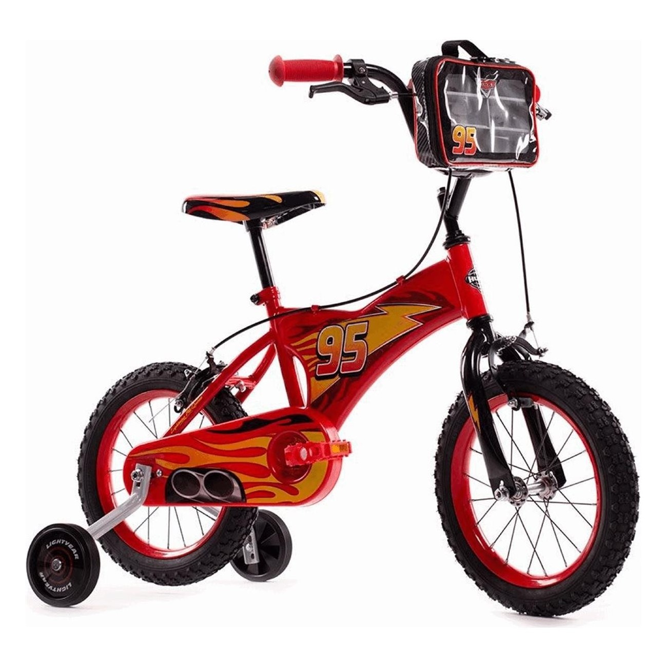 14' Disney Cars Red Kids Bicycle with 2 Brakes for Ages 4-6 - 1