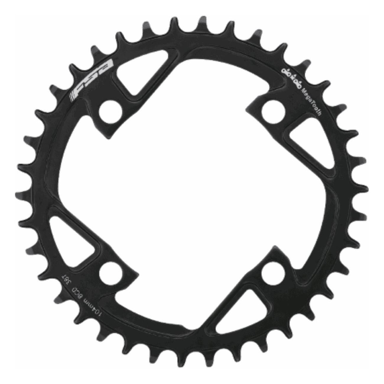 MTB MegaTooth 36T 104mm Black Steel Chainring for 11/12 Speed - 1