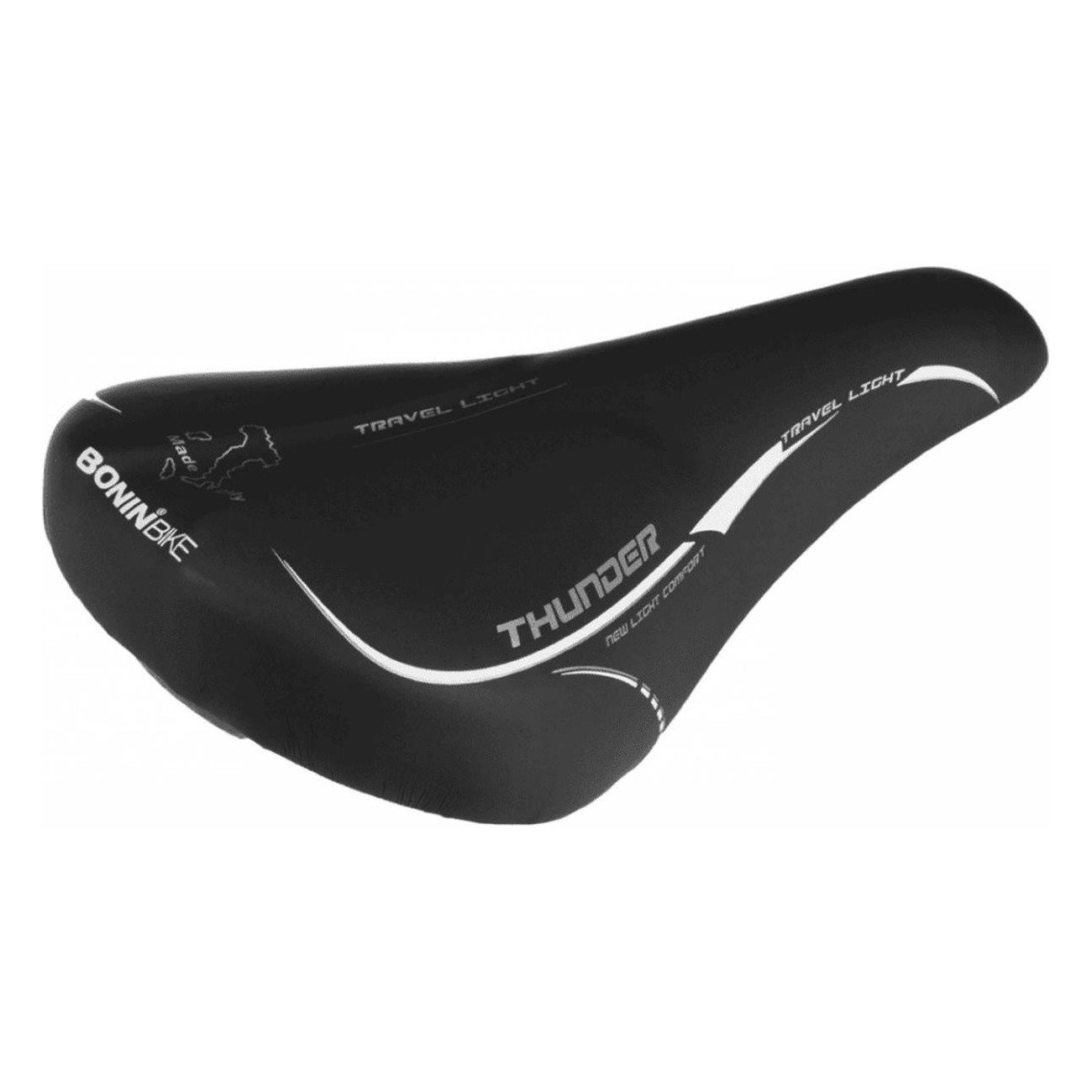 Selle MTB Thunder Light Noire pour Citybike - Confort et Résistance, 290x165 mm, 520g - 1