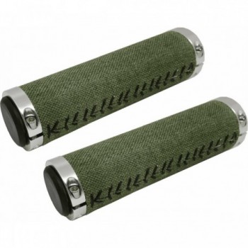 Green Fabric Grips with Aluminum Collar - Pair 127 mm - 1