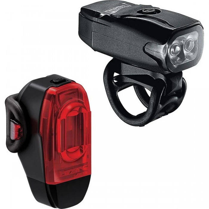 KTV Drive+ Front and Rear Light Set with Black Silicone Rubber Mount, 200 & 40 Lumen, IPX7 Waterproof - 1