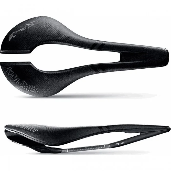 Sella SP01 Superflow Nero 142x288mm L3 con Rail TI 316, 208g - selleItalia - 1 - Selle - 8030282487703