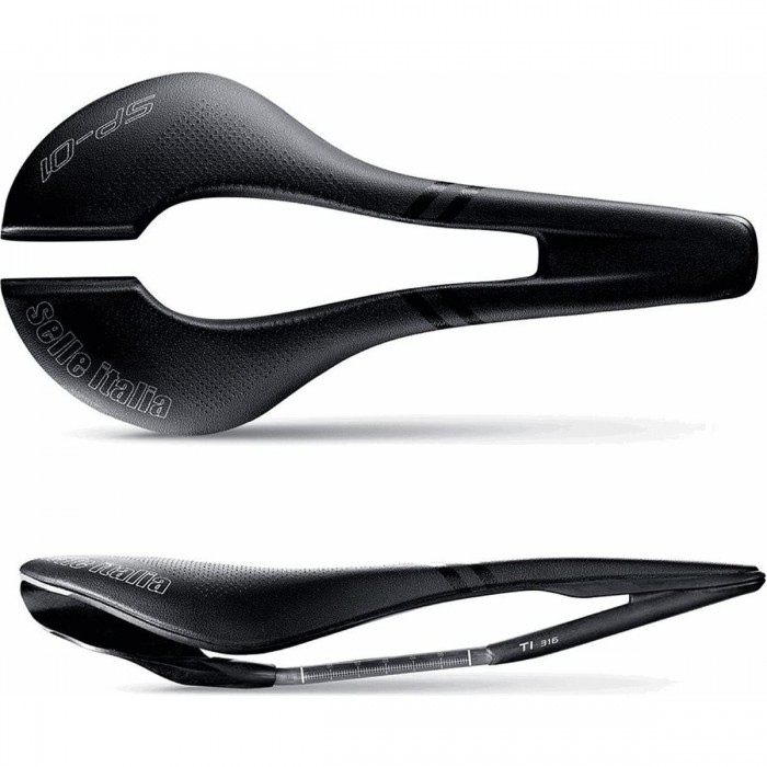 Selle SP01 Superflow Noir 142x288mm L3 avec Rail TI 316, 208g - selleItalia - 1