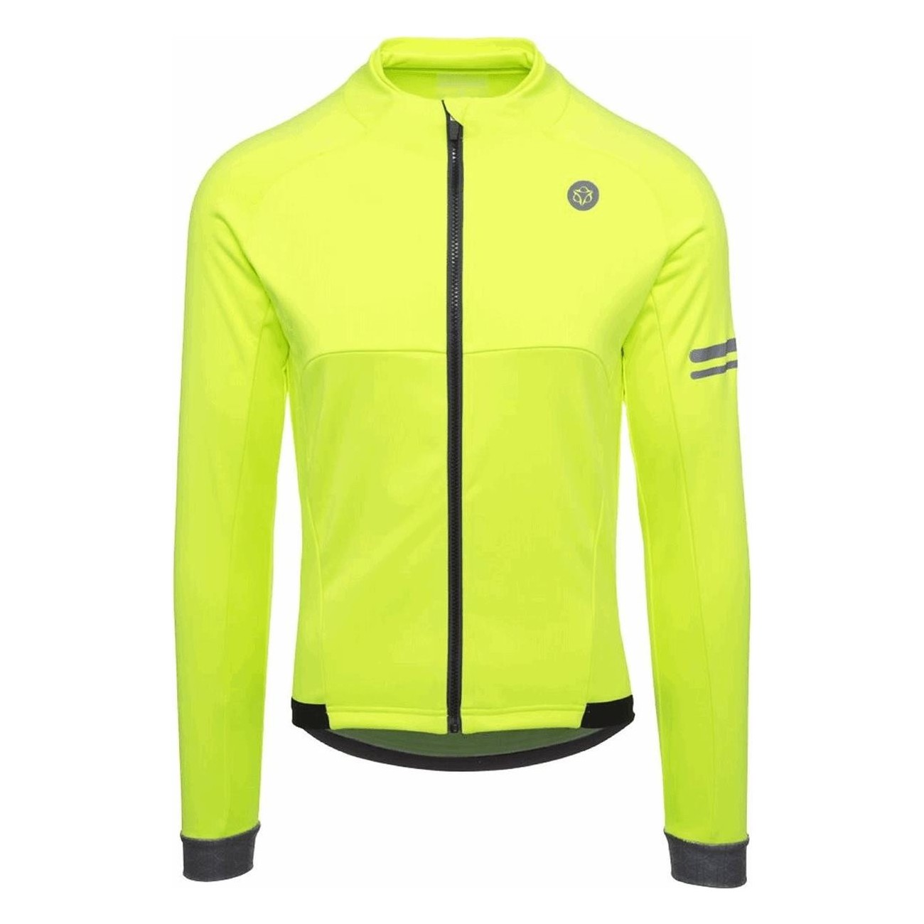 Men's Windbreaker Jacket Winter Sport Fluorescent Yellow XL with Pockets AGU - 1