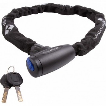 M-Wave 850 mm Black Chain Lock with Textile Cover and Automatic Locking - 1