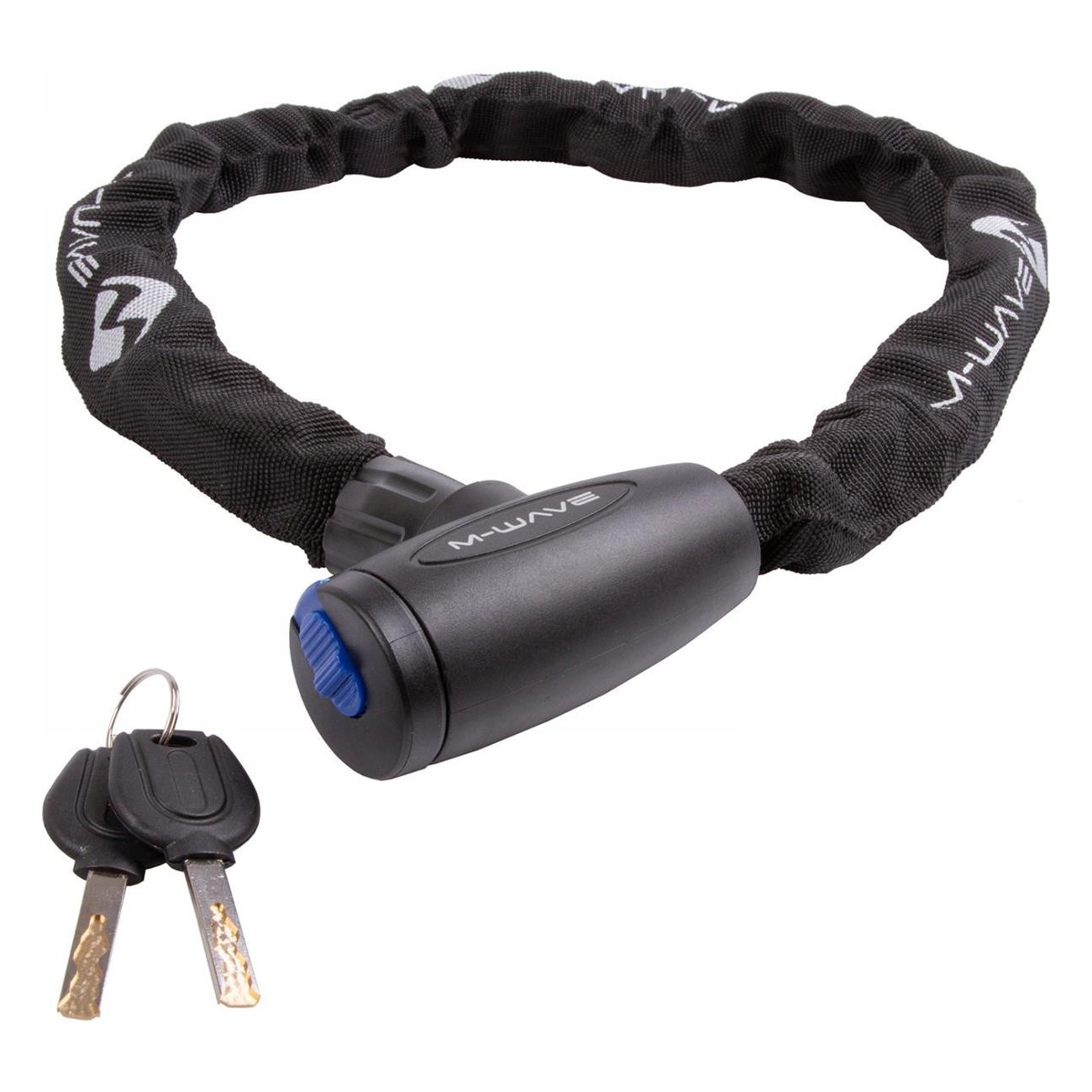 M-Wave 850 mm Black Chain Lock with Textile Cover and Automatic Locking - 1