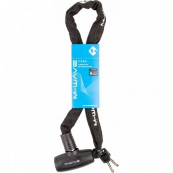 M-Wave 850 mm Black Chain Lock with Textile Cover and Automatic Locking - 3