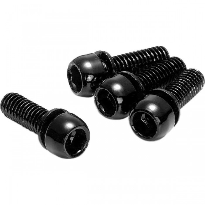 M6x18mm Brake Reverse Adapter Screw Set - 4 Pieces Black Steel - 1