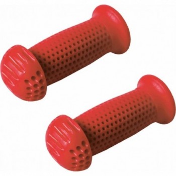 Red Kids Bike Grips with PVC Handguards, 22mm Diameter, 100mm Length - 1