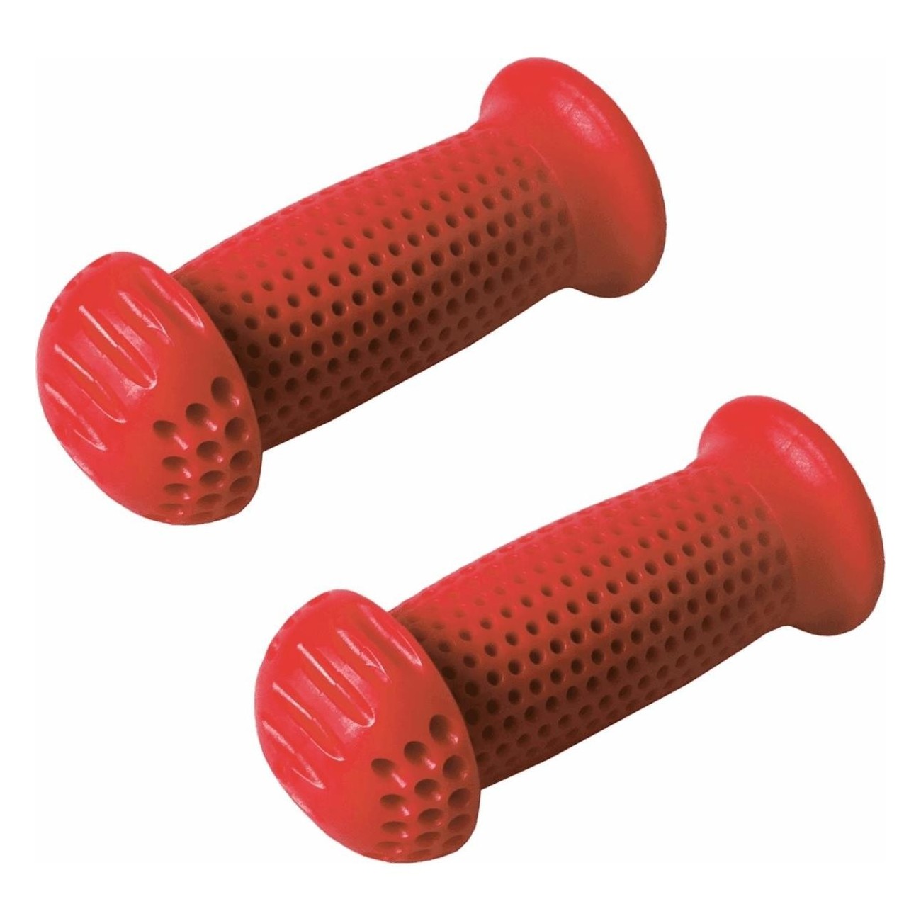 Red Kids Bike Grips with PVC Handguards, 22mm Diameter, 100mm Length - 1