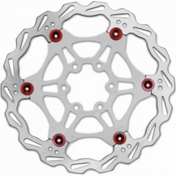 Brakco DR-06FA 160mm Brake Disc, 6 Holes, White/Red, Excellent Performance - 1