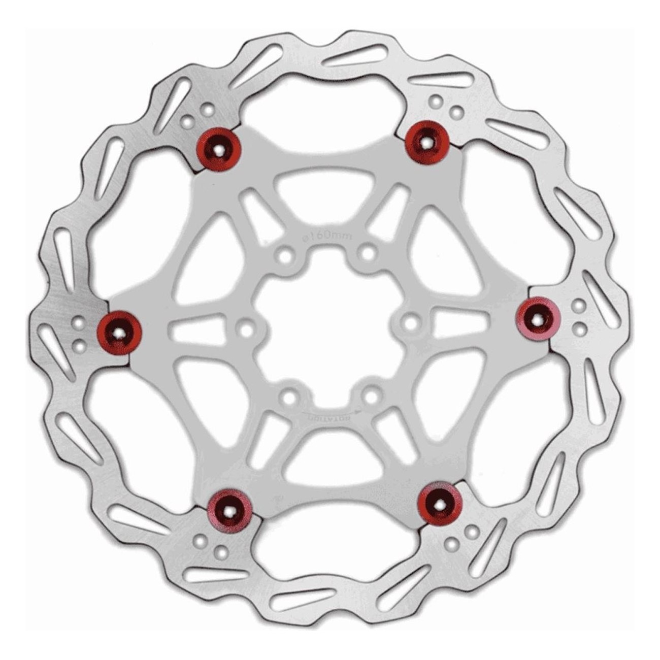 Brakco DR-06FA 160mm Brake Disc, 6 Holes, White/Red, Excellent Performance - 1