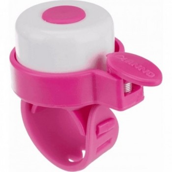 Cloche de Vélo Blanche/Rose Ø35mm avec Fixation Rapide en Silicone - 1