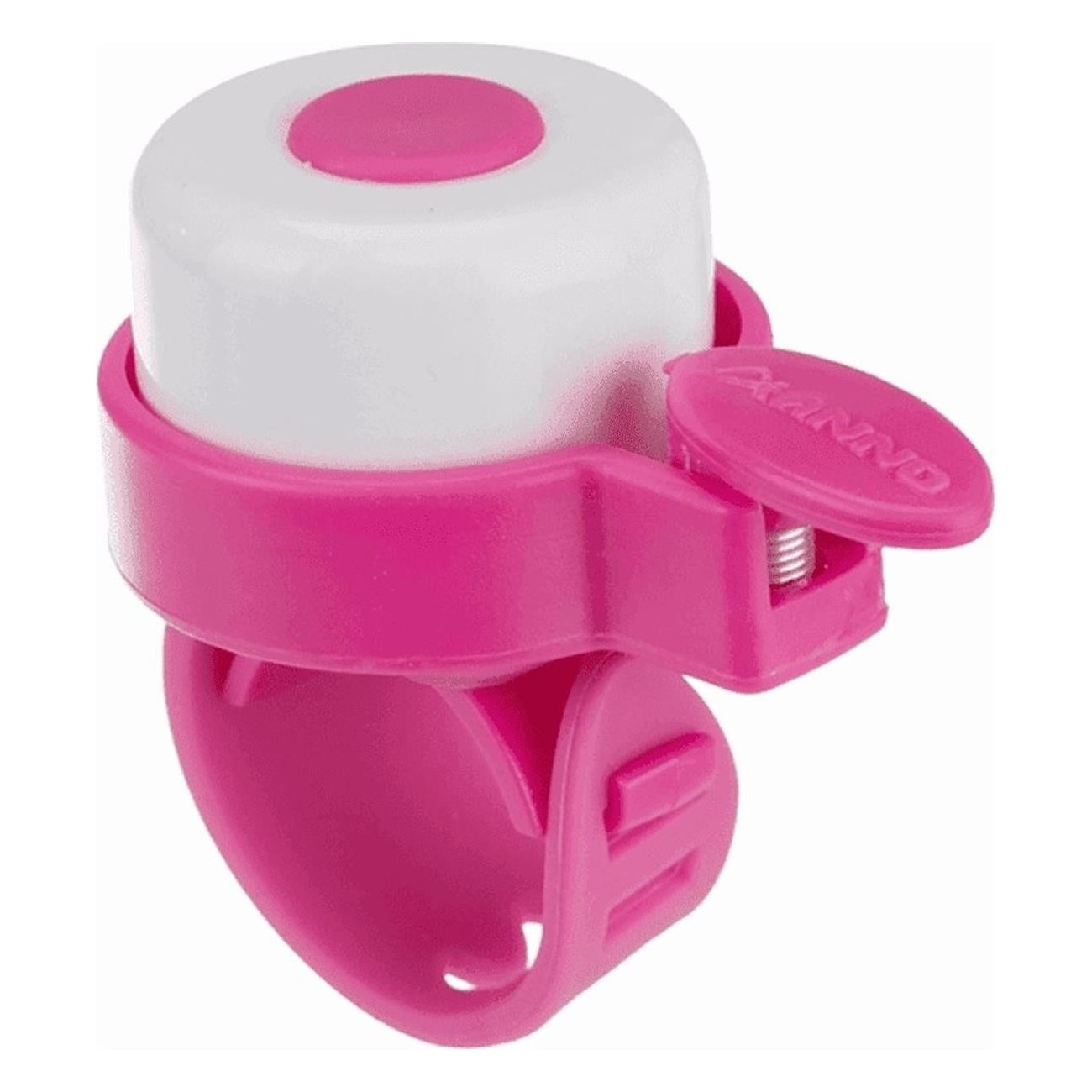 Timbre para Bicicleta Blanco/Rosa Ø35mm con Soporte Rápido de Silicona - 1