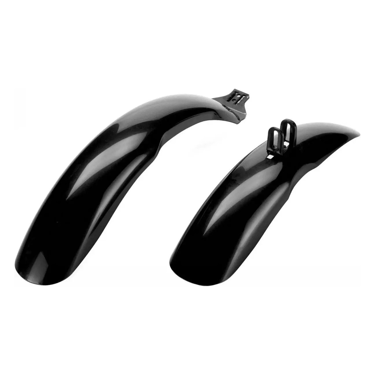 16' Black Plastic MTB Fenders for Kids - Front and Rear - 1