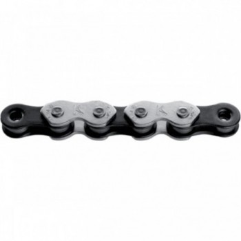 Cadena BMX de una velocidad 1/2x1/8 K1 Wide Plata/Negro 110 eslabones - 1