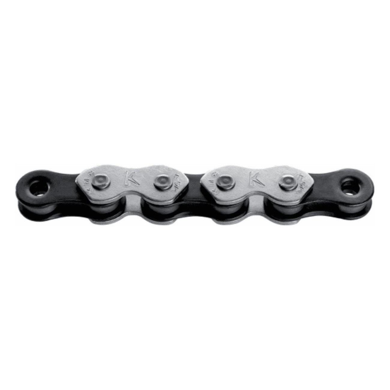 Cadena BMX de una velocidad 1/2x1/8 K1 Wide Plata/Negro 110 eslabones - 1