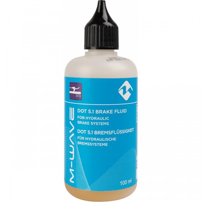 Liquide de Frein pour Vélo M-Wave DOT 5.1, 100ml avec Bouchon Vissé - 1