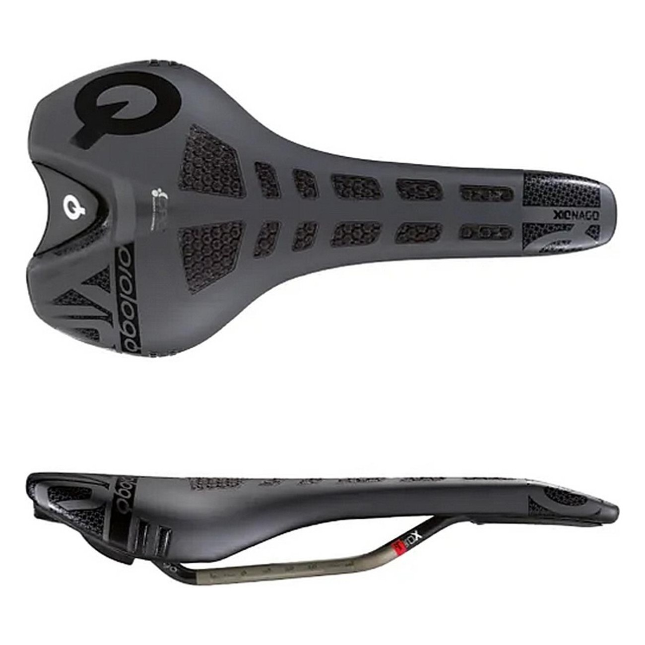 Nago X10 Saddle in Microfiber with CPC Airing, Carbon Fiber Shell, Tirox Rails - 1