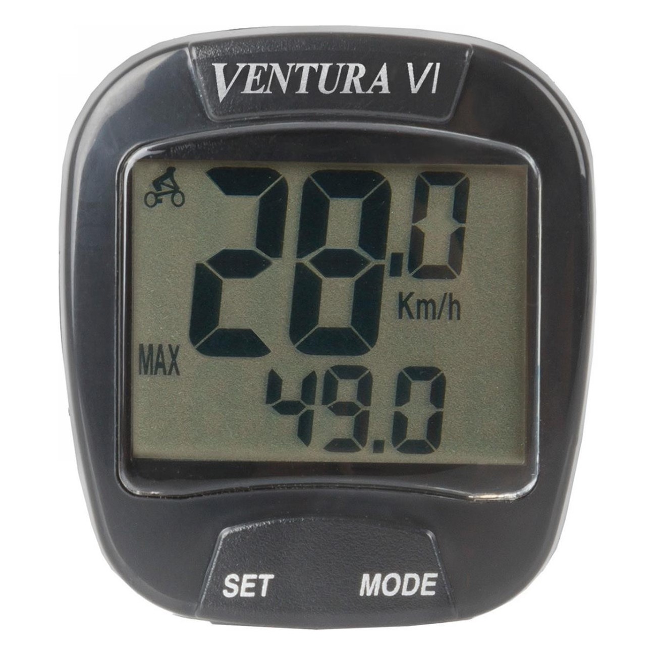 Ventura VI Black Bike Computer, 6 Functions, Splash Resistant - 1