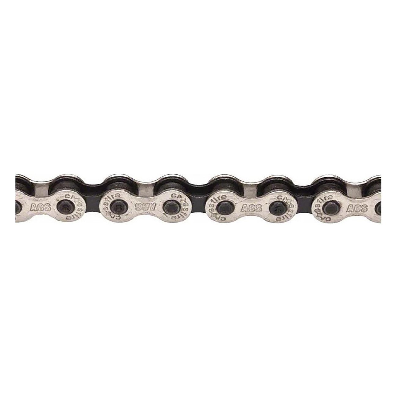 ACS Crossfire Chain 1/2 x 3/32' x 106L Nickel/Black for BMX, Cruiser, Fixie - 1