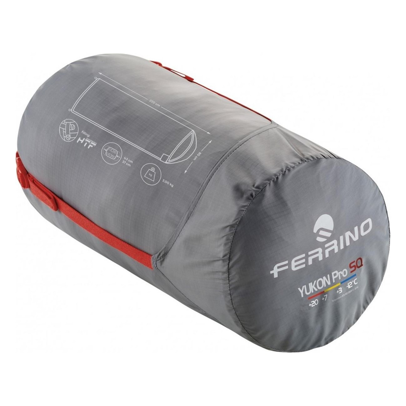 Yukon Pro SQ Schlafsack Rot für Camping und Trekking - 2