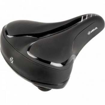 Selle City/Confort Velo Fit Townie XL 263x216 mm Noir/Argent avec Mousse Confort et Suspensions Elastomère - 1