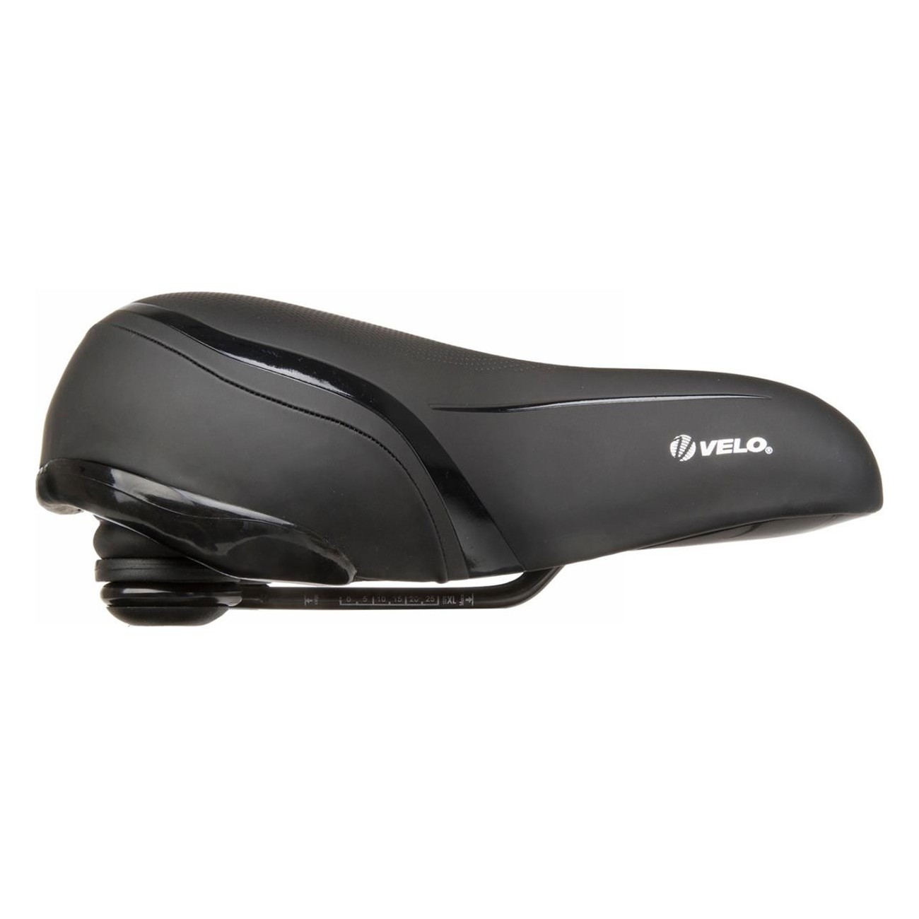 Selle City/Confort Velo Fit Townie XL 263x216 mm Noir/Argent avec Mousse Confort et Suspensions Elastomère - 2