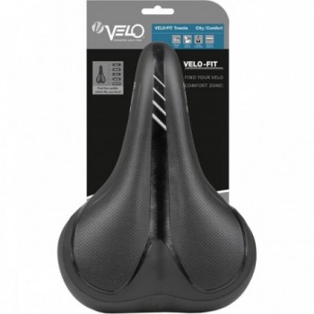 Selle City/Confort Velo Fit Townie XL 263x216 mm Noir/Argent avec Mousse Confort et Suspensions Elastomère - 4