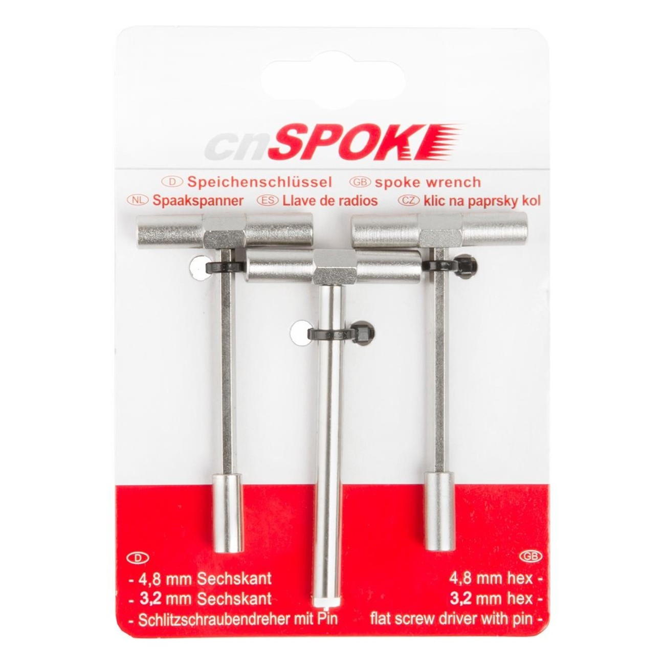 Set de clés pour rayons CN-SPOKE Argent 4,8mm et 3,2mm pour moyeux et roues - 2