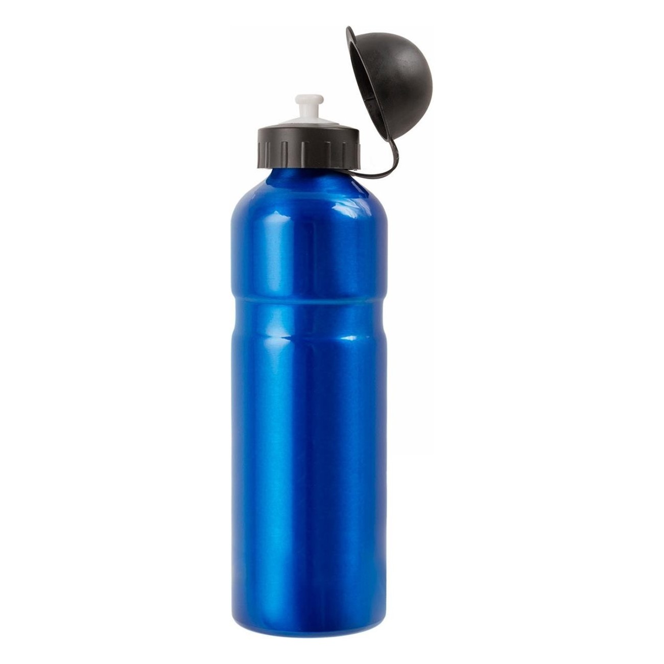 Blue Aluminum Water Bottle 750ml with Black Cap, TÜV Certified - 1