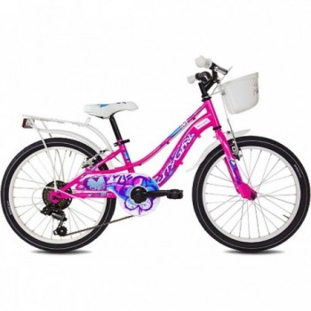 Vélo City Fille 20 Kid Fuchsia avec Shimano 6V et Freins V-Brake - 1