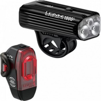 Kit Lumière Vélo Super Drive 1800+ Smart Loaded avec Lumière Avant et Arrière KTV Pro Noir - 2