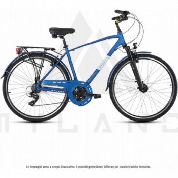 City Bike Colle 28' Blue Aluminum Trekking M with Shimano 21V Gear - 1