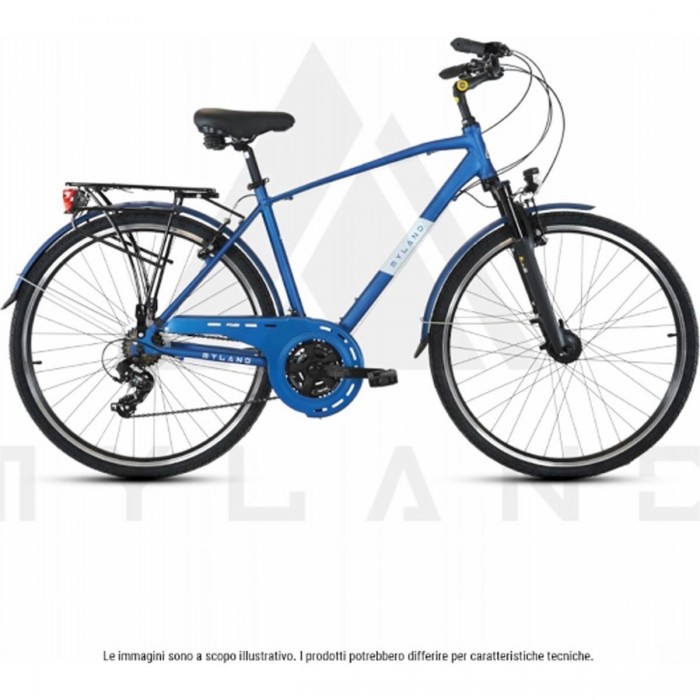 Bicicleta de Ciudad Colle 28' Trekking Azul de Aluminio, Talla M, Shimano 21V - 1