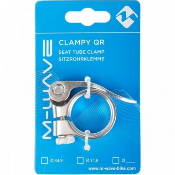 Abrazadera para tubo de sillín 34,9 mm de aluminio anodizado plata con QR M-WAVE 'CLAMPY QR' - 3