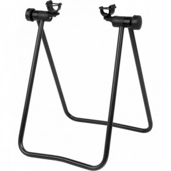 Folding Display Stand for Bicycles 12-29', Black Steel, Axle Mounting - 1