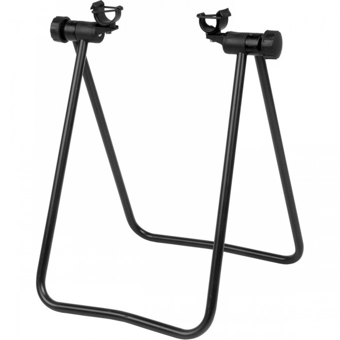 Folding Display Stand for Bicycles 12-29', Black Steel, Axle Mounting - 1