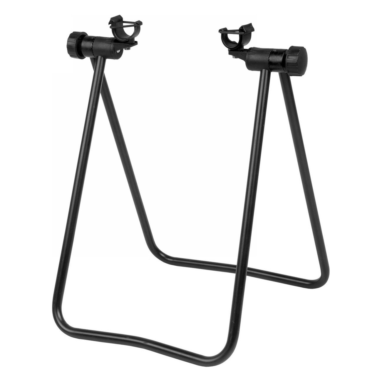 Folding Display Stand for Bicycles 12-29', Black Steel, Axle Mounting - 1