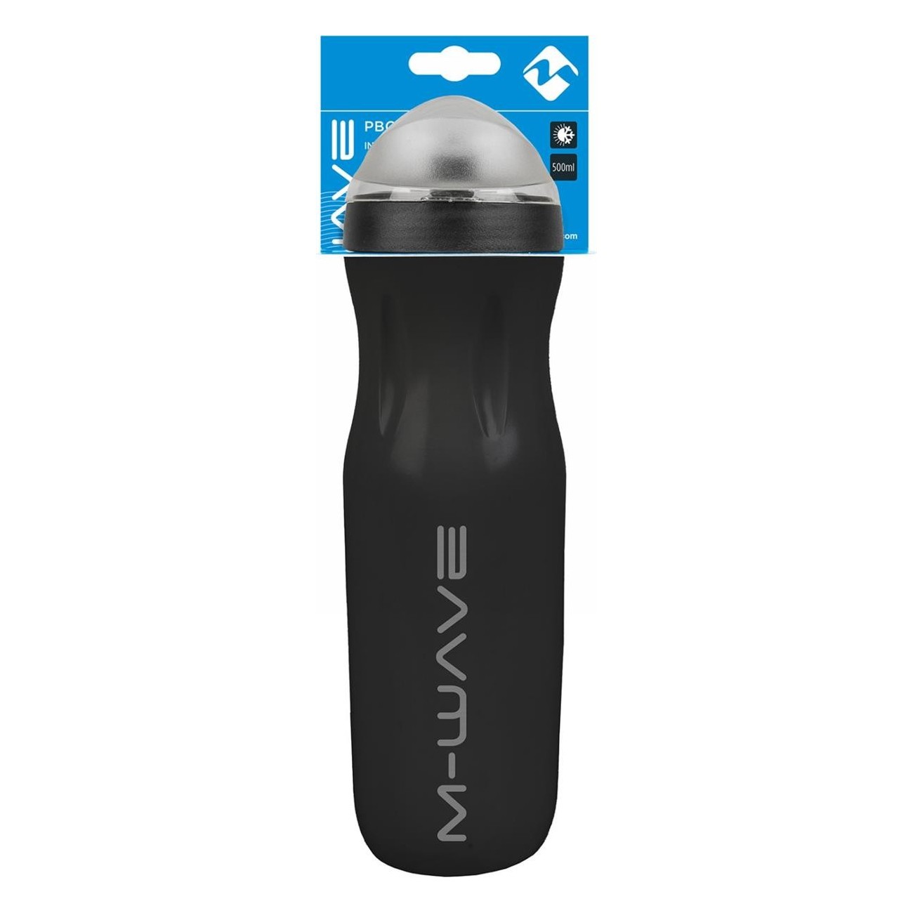 M-Wave 500 ml Black Plastic Thermal Bottle - 3