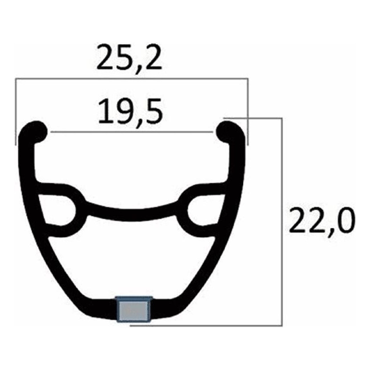 27.5' Aluminum Rim for Disc Brakes, 32 Holes, Double Wall - MVTEK - 1