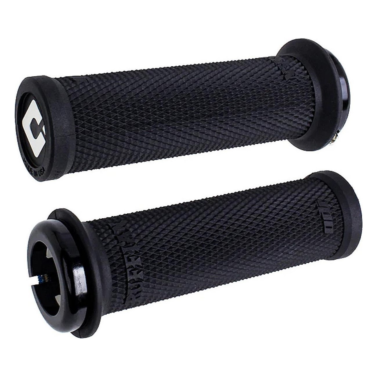 Poignées Odi Ruffian Mini V2.1 Noires avec Colliers Noirs 110mm - Antidérapant pour BMX et MTB - 1